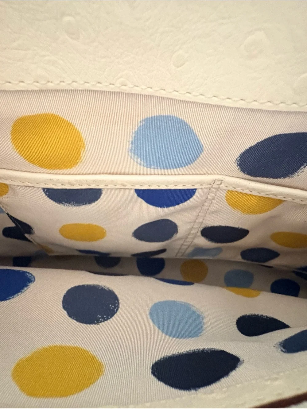 kate spade Cream Textured Tote with Metal Logo Plaque